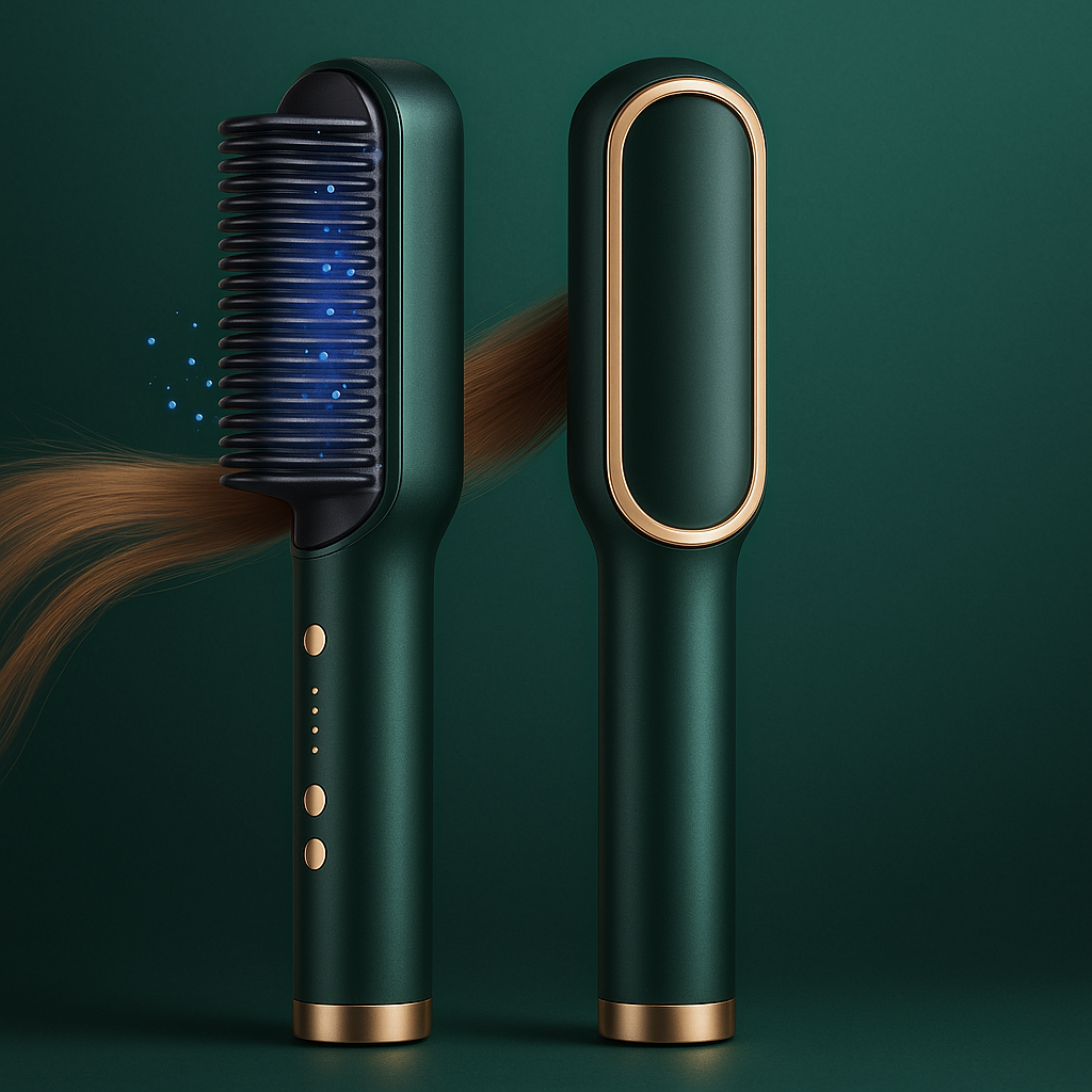 Haarglätter Bürste Schwarz Ionen Styling