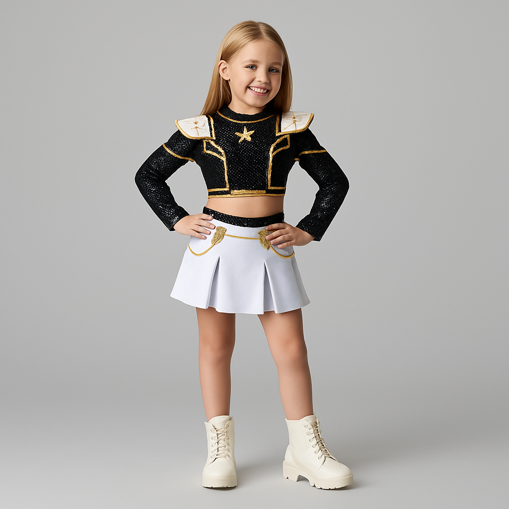 Cosplay Kostüm Kinder Schwarz Weiß