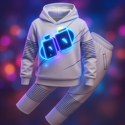 Kostüm DJ Polyester LED Helm Set