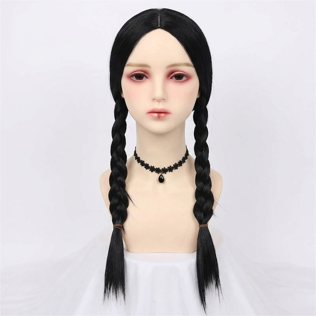 Costume di Halloween da donna set abito gotico con parrucca