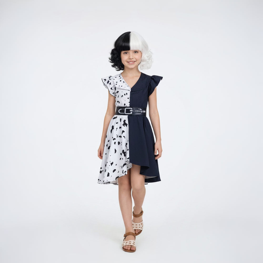 Costume di Halloween per bambini, vestito, maschera, parrucca
