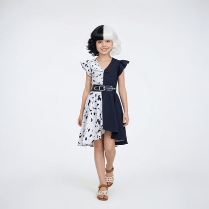 Costume di Halloween per bambini, vestito, maschera, parrucca
