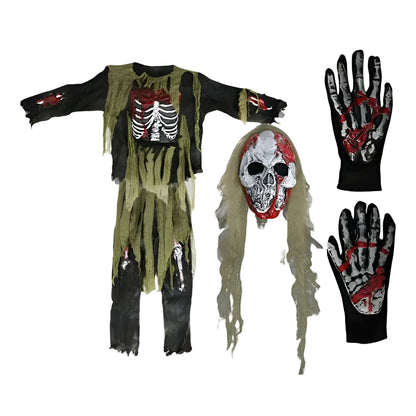 Costume di Halloween per bambini zombie scheletro