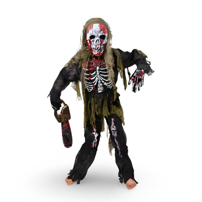 Costume di Halloween per bambini zombie scheletro