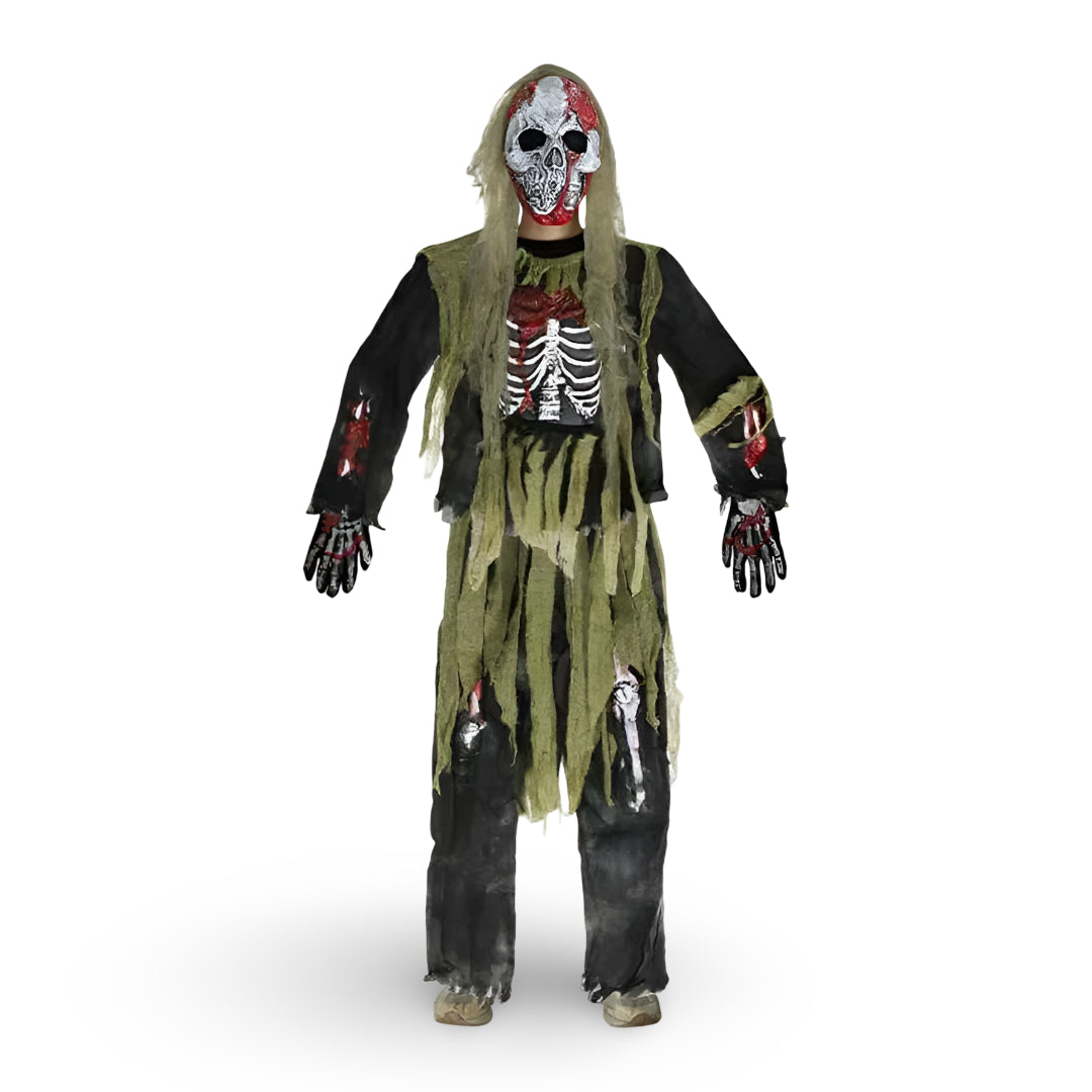 Costume di Halloween per bambini zombie scheletro