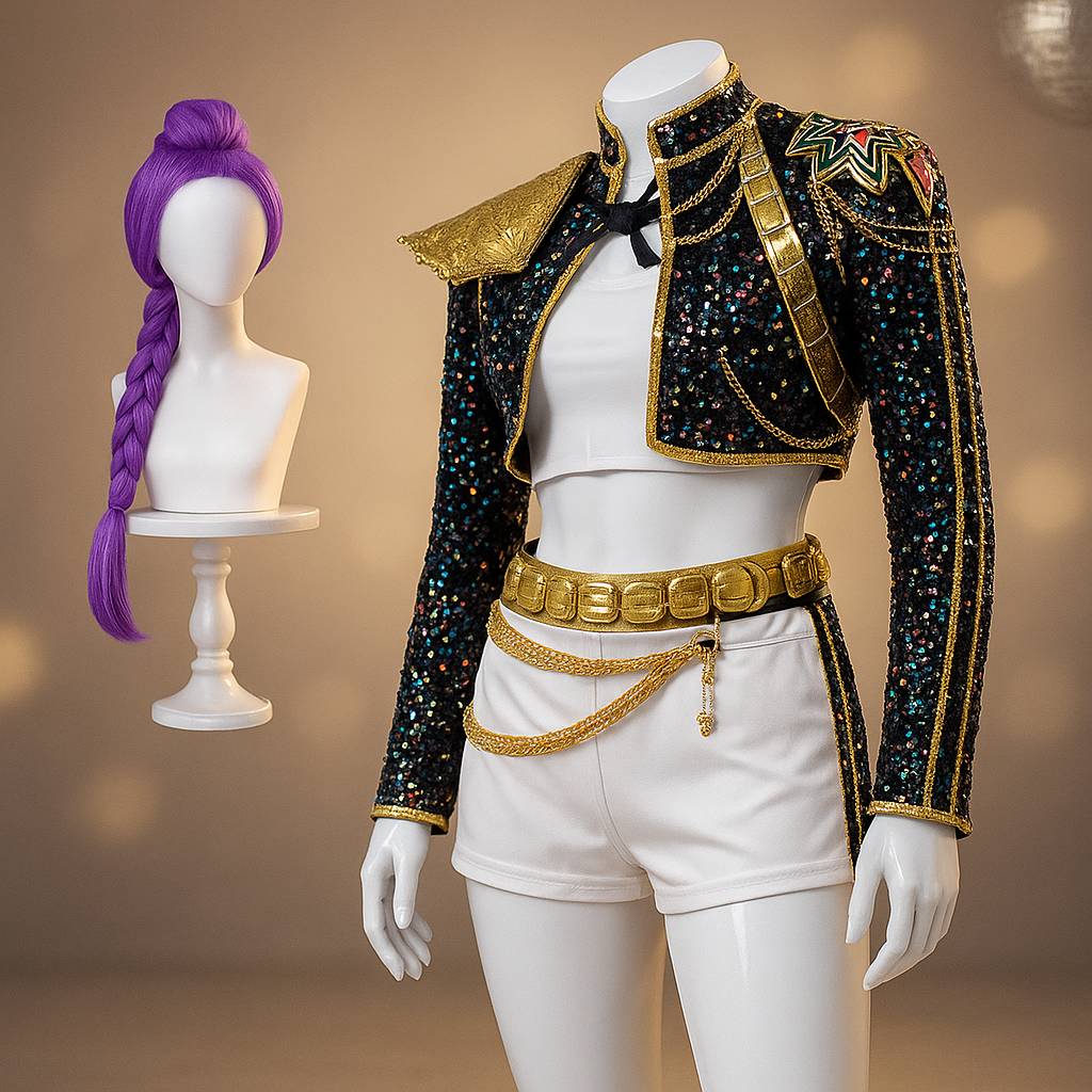 Costume Halloween bambina giacca glitter e pantaloncini