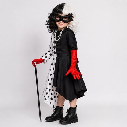 Costume di Halloween vestito a pois travestimento carnevale