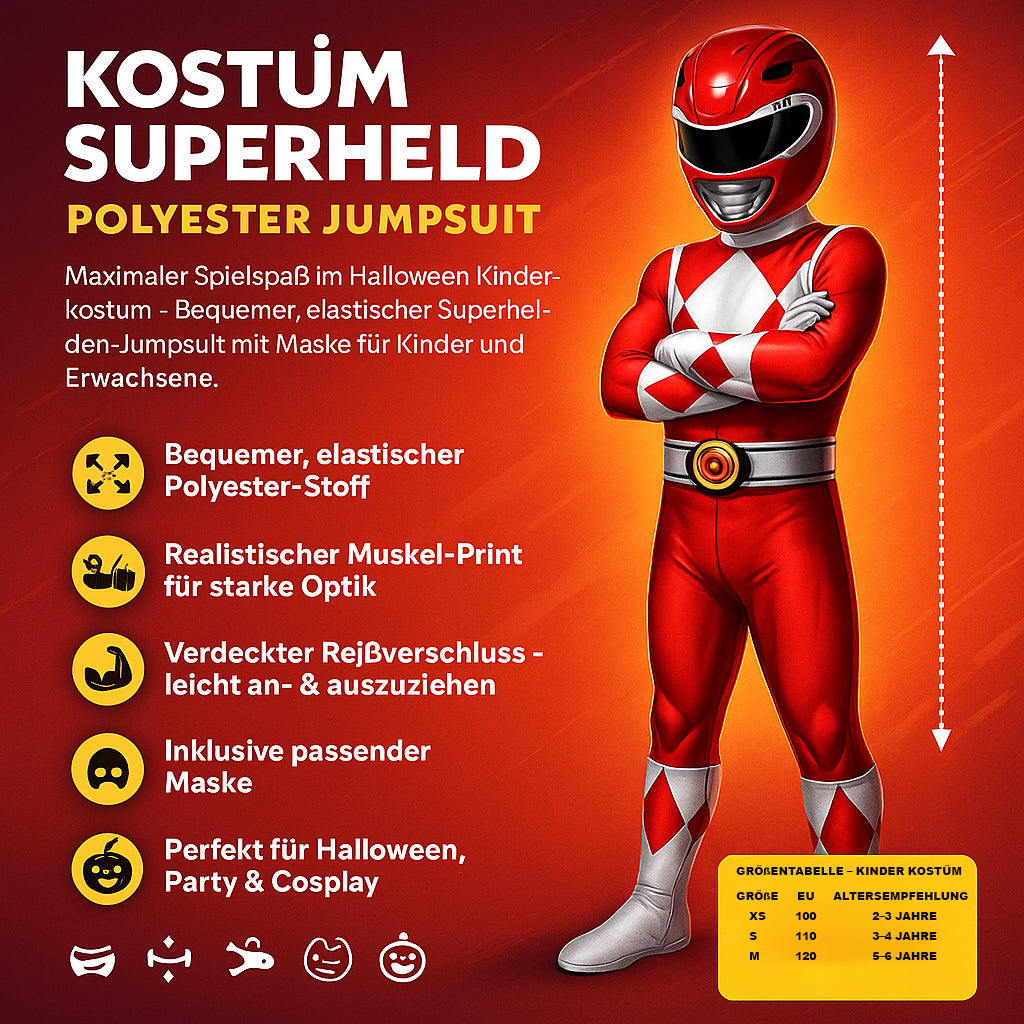 Kostüm Superheld Polyester Jumpsuit