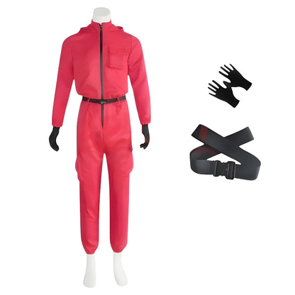 Roter Overall mit Maske Unisex Halloween Cosplay Kostüm