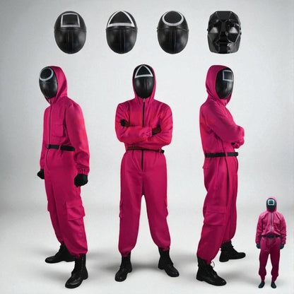 Roter Overall mit Maske Unisex Halloween Cosplay Kostüm