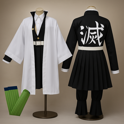 Costume Halloween enfant Kimono noir et vert