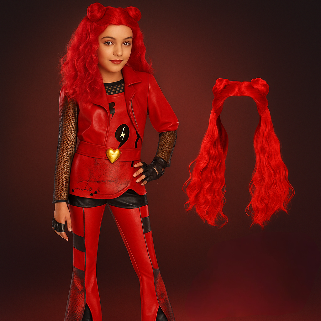 Halloween Costume Red PU Leather Kids