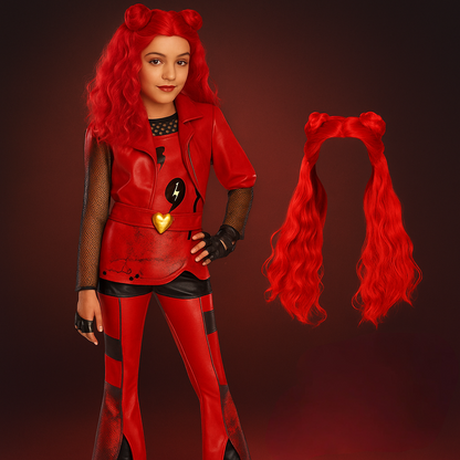 Halloween Costume Red PU Leather Kids