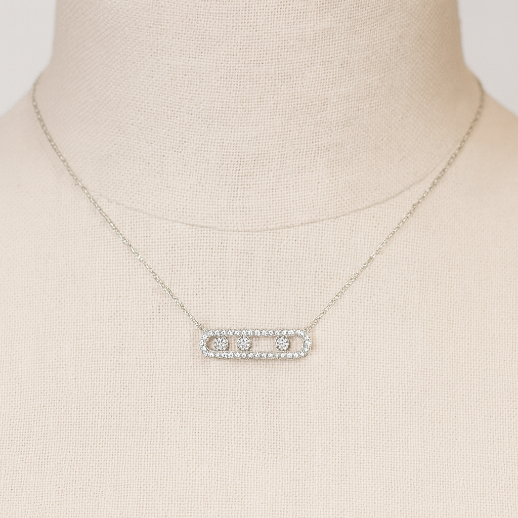 Halskette Edelstahl Minimalistisch Zirkonia Anhänger Schmuck