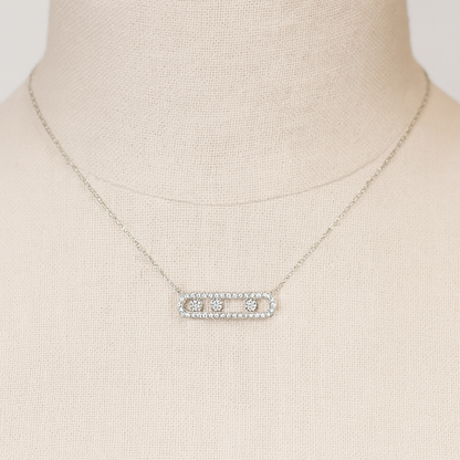 Halskette Edelstahl Minimalistisch Zirkonia Anhänger Schmuck