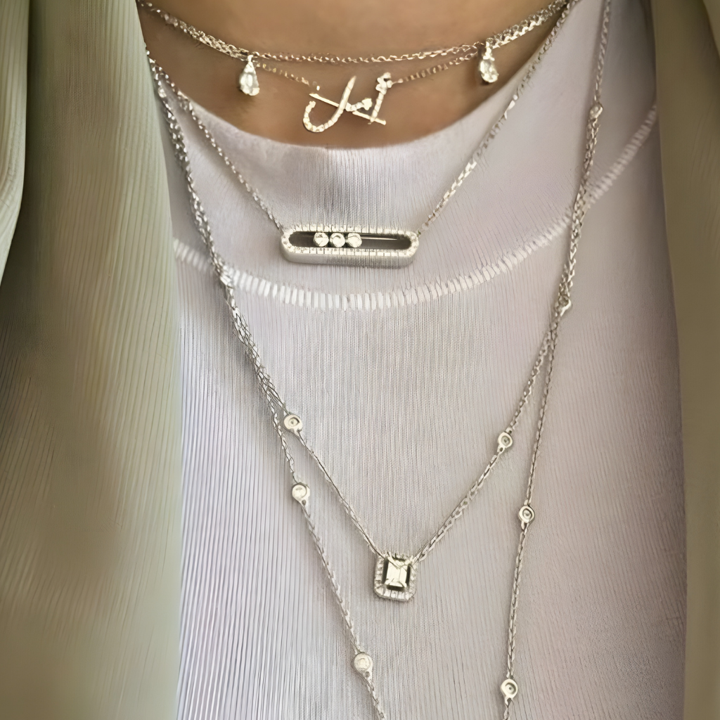 Halskette Edelstahl Minimalistisch Zirkonia Anhänger Schmuck