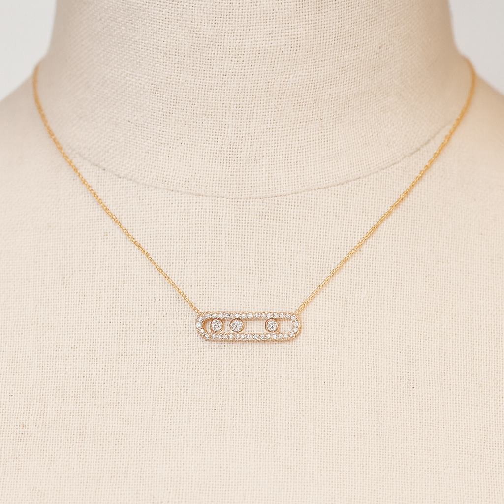 Halskette Edelstahl Minimalistisch Zirkonia Anhänger Schmuck