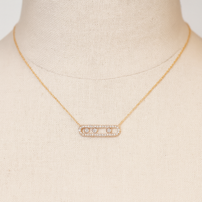 Halskette Edelstahl Minimalistisch Zirkonia Anhänger Schmuck