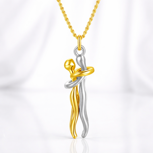 Collier Pendentif Figurines Couple Symbole de Connexion Cadeau