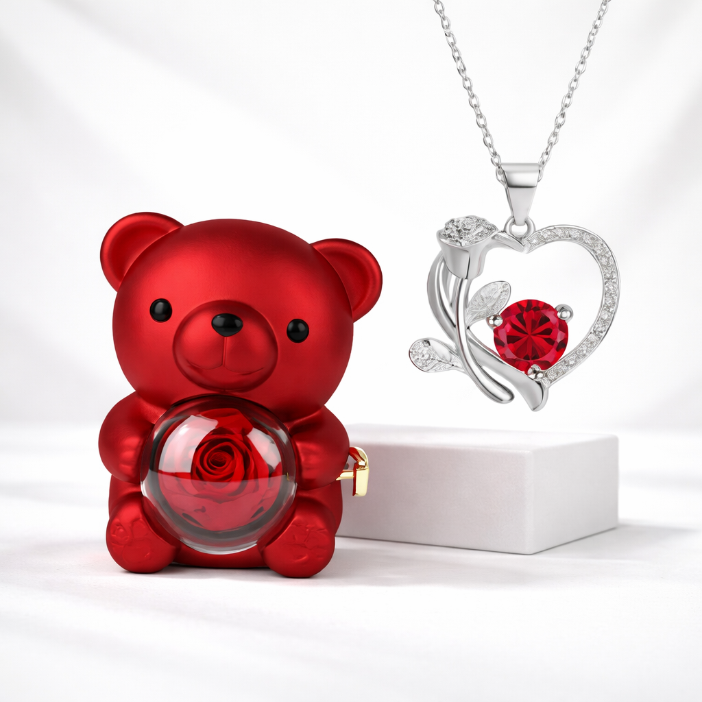 Collana ciondolo cuore scatola regalo gioielli donna