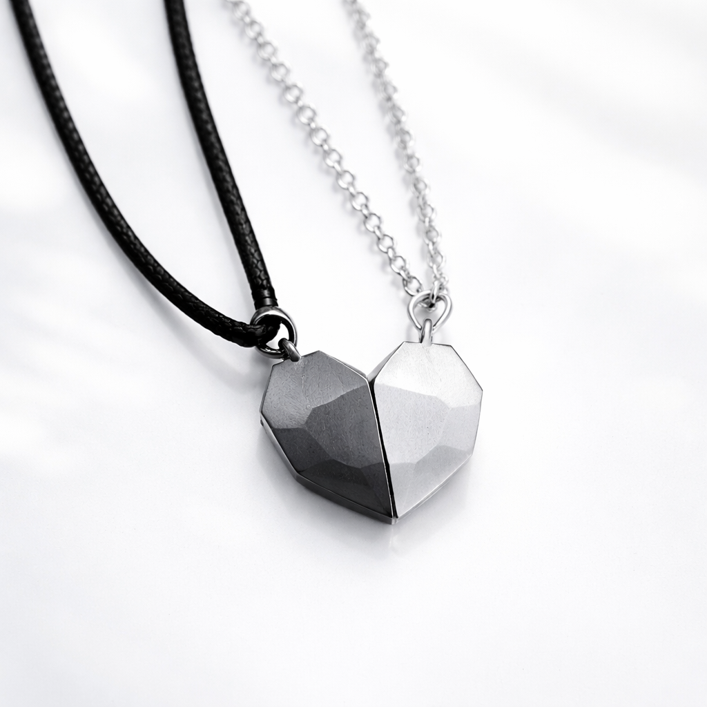 Collar con Colgante de Corazón Juego para Pareja Símbolo de Unión Regalo