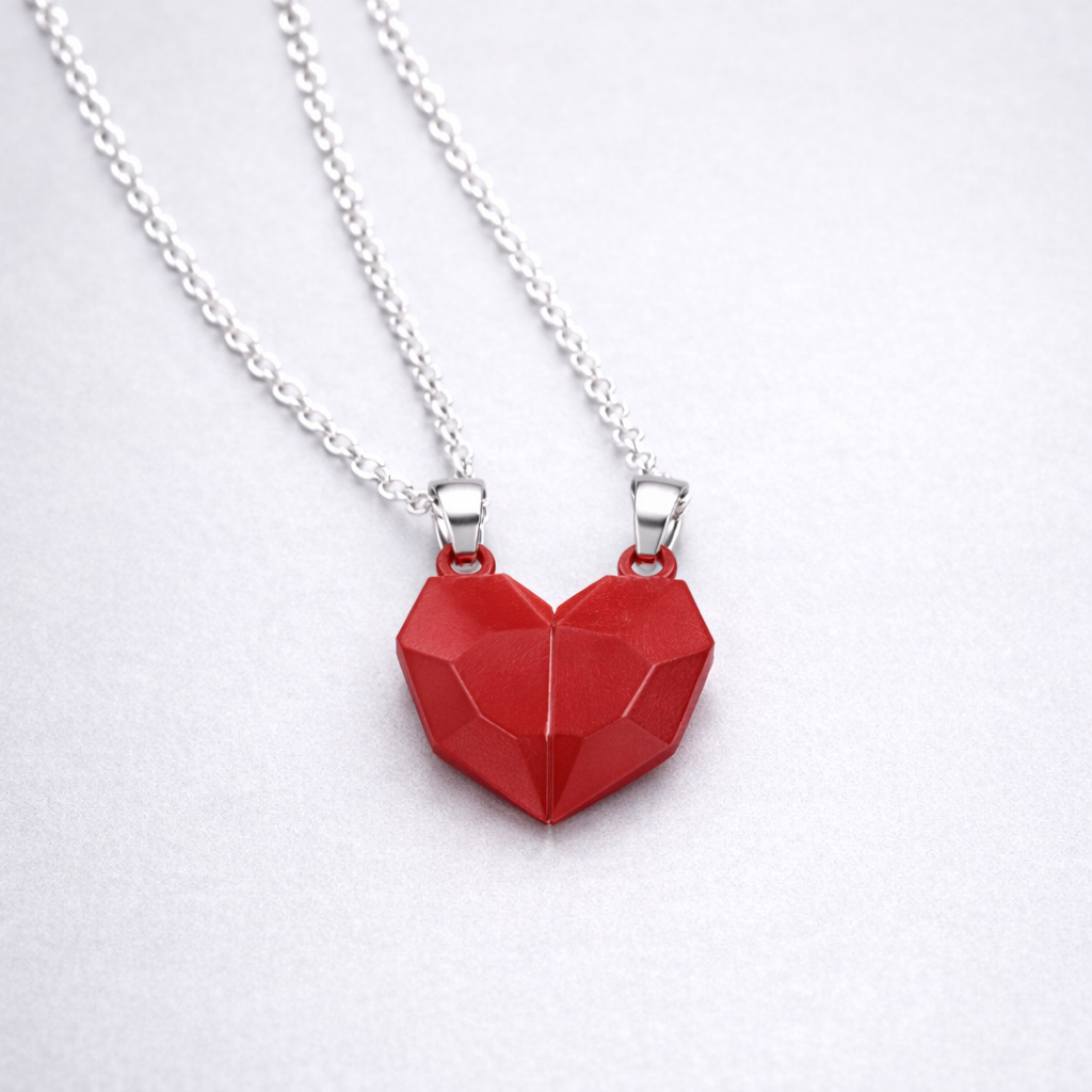 Collar con Colgante de Corazón Juego para Pareja Símbolo de Unión Regalo