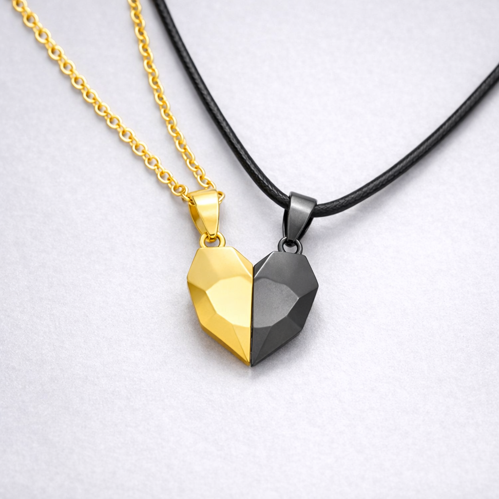 Collar con Colgante de Corazón Juego para Pareja Símbolo de Unión Regalo