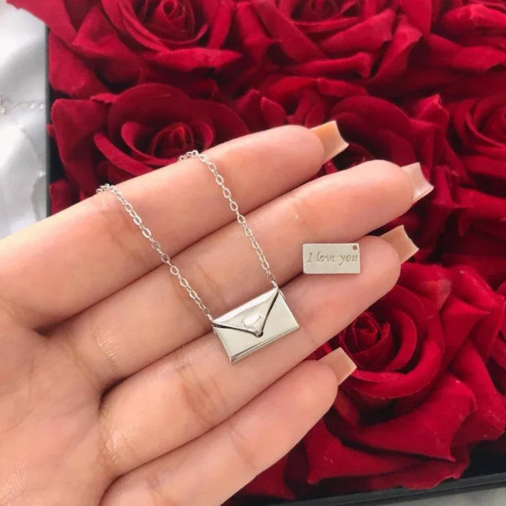 Collier Pendentif Enveloppe Femme Cadeau Bijou