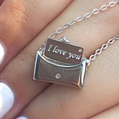 Collier Pendentif Enveloppe Femme Cadeau Bijou