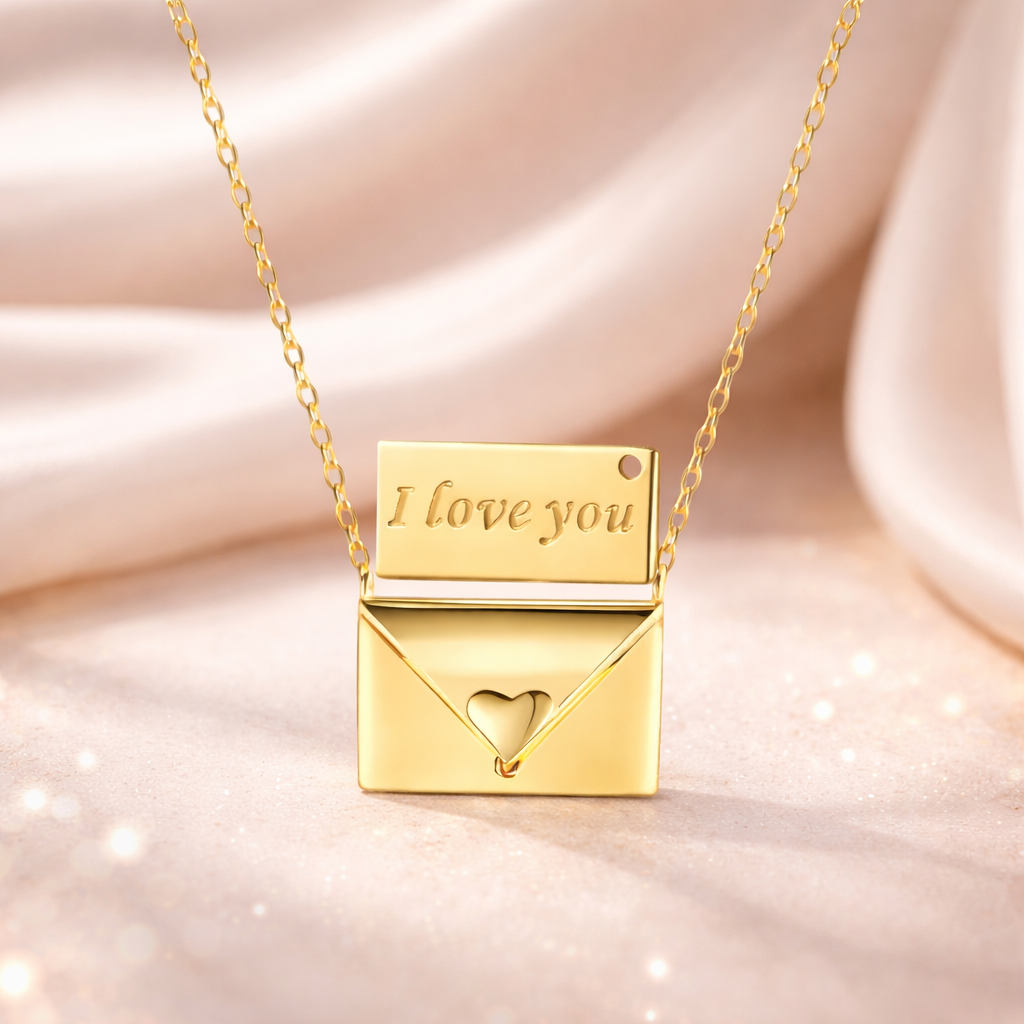 Collier Pendentif Enveloppe Femme Cadeau Bijou