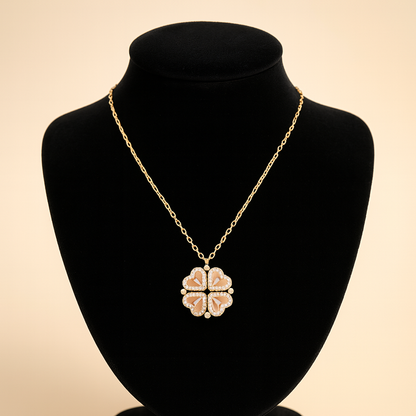 Halskette Zirkonia Herz Kleeblatt Elegant Schmuckanhänger