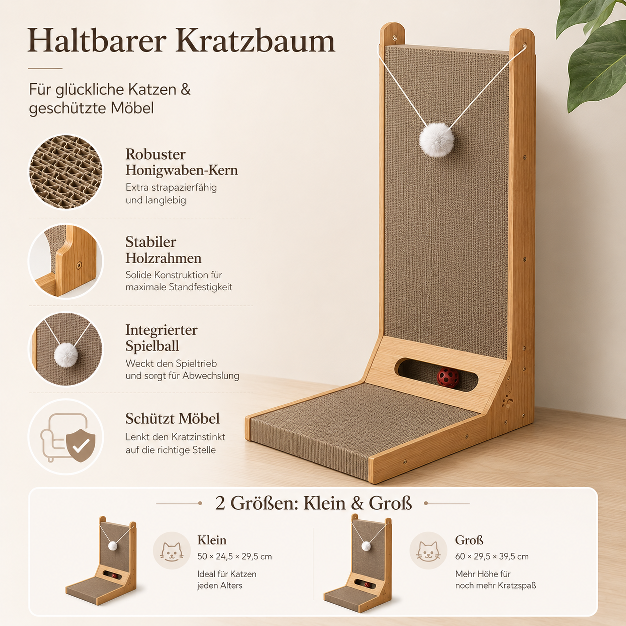 Haltbarer Kratzbaum Für Katzen Kratzbaum Mit Honigwaben Kern