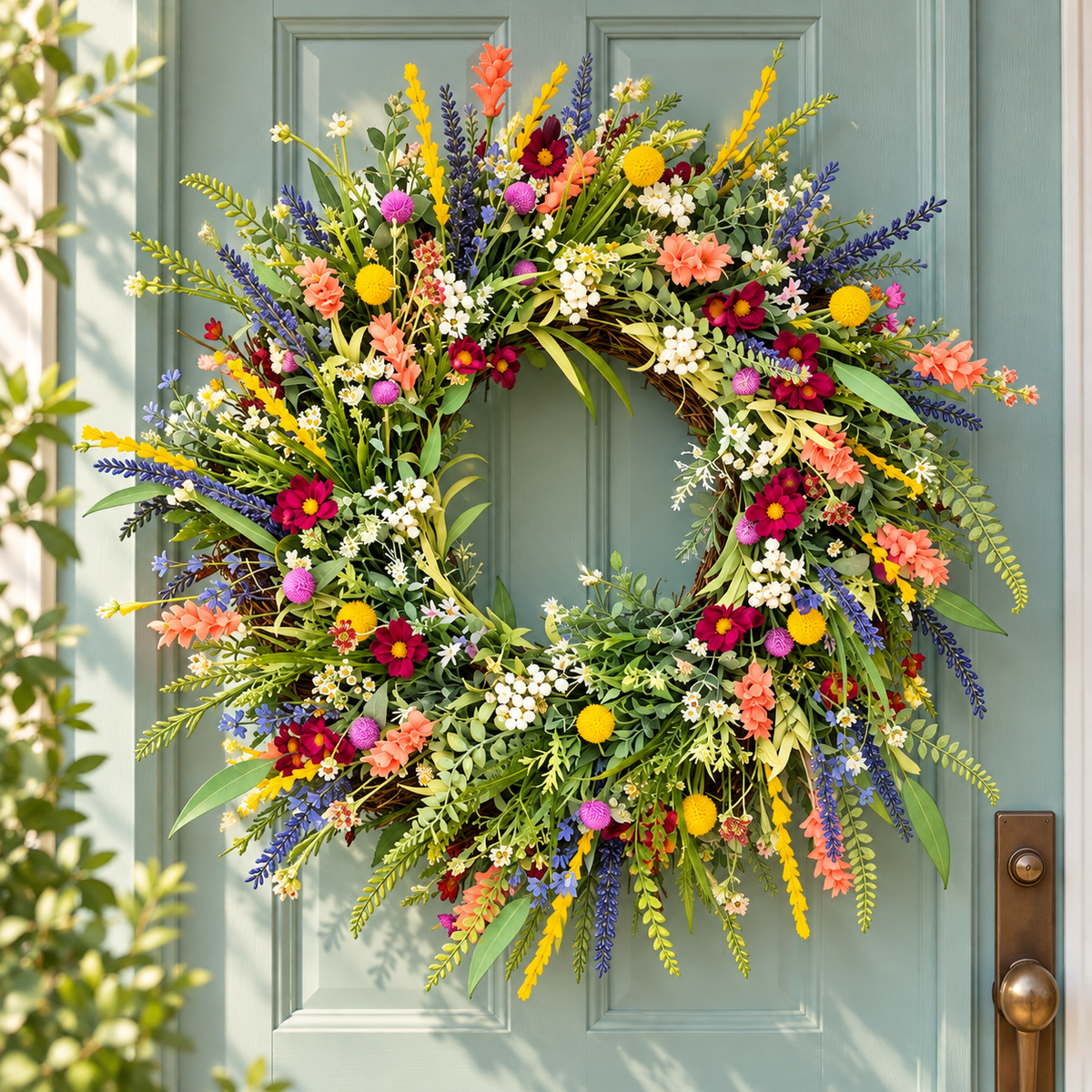 Handgefertigter Blumenkranz Frühling Kranz Für Innenräume