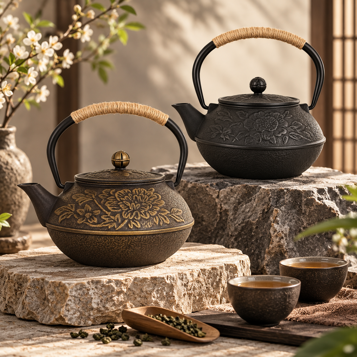 Handgemachte Teekanne Aus Gusseisen Japanisches Design