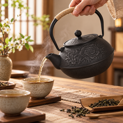 Handgemachte Teekanne Aus Gusseisen Japanisches Design