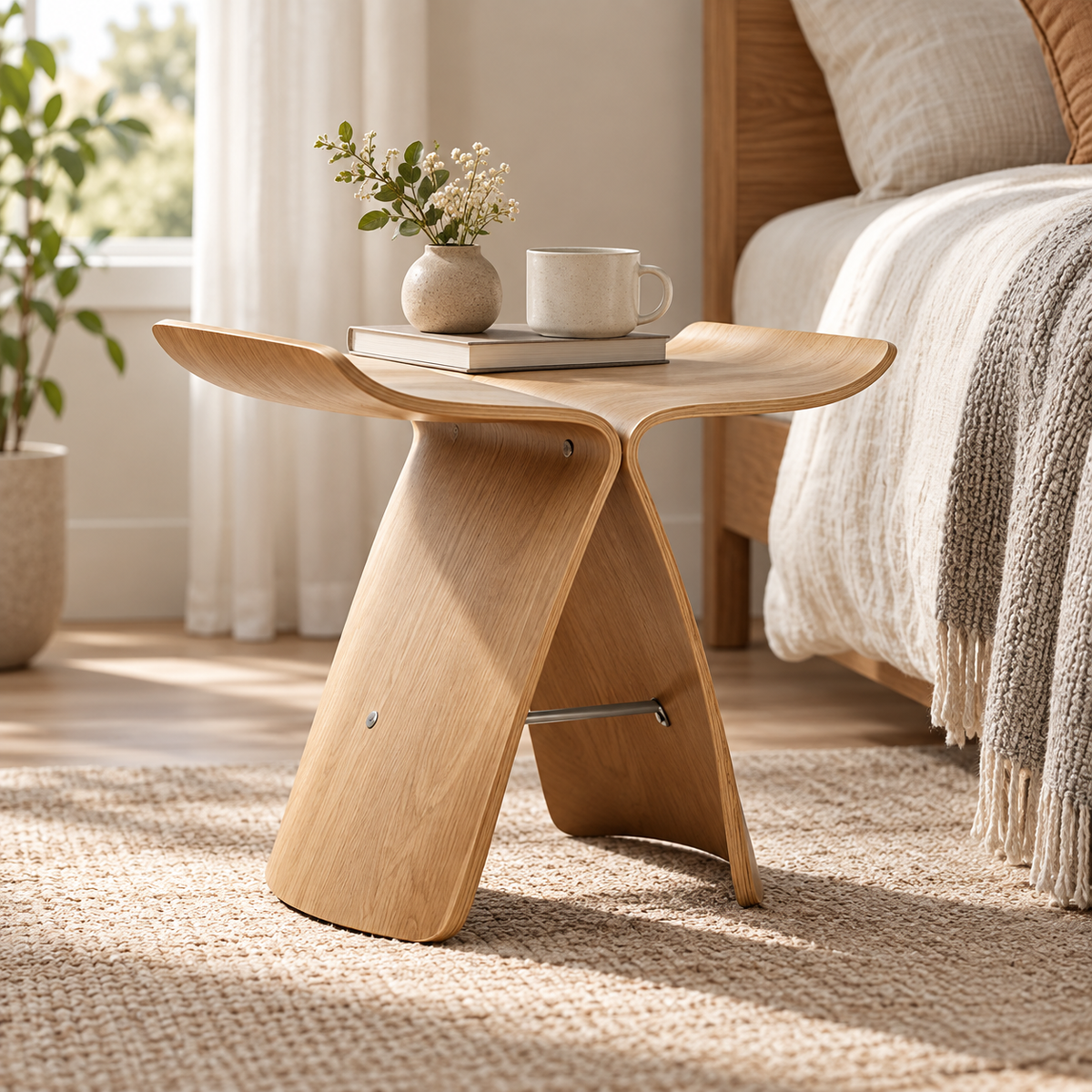 Handgemachter Holzhocker Stuhl Aus Holz Modernes
