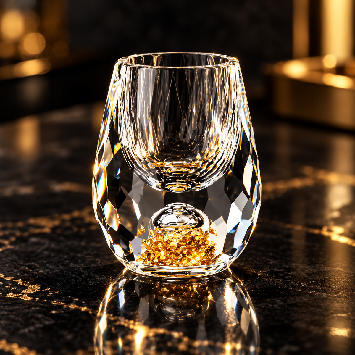 Handgeschliffenes Schnapsglas Mit Pailletten Schnapsglas Für