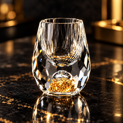 Handgeschliffenes Schnapsglas Mit Pailletten Schnapsglas Für
