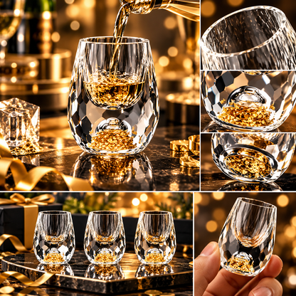 Handgeschliffenes Schnapsglas Mit Pailletten Schnapsglas Für
