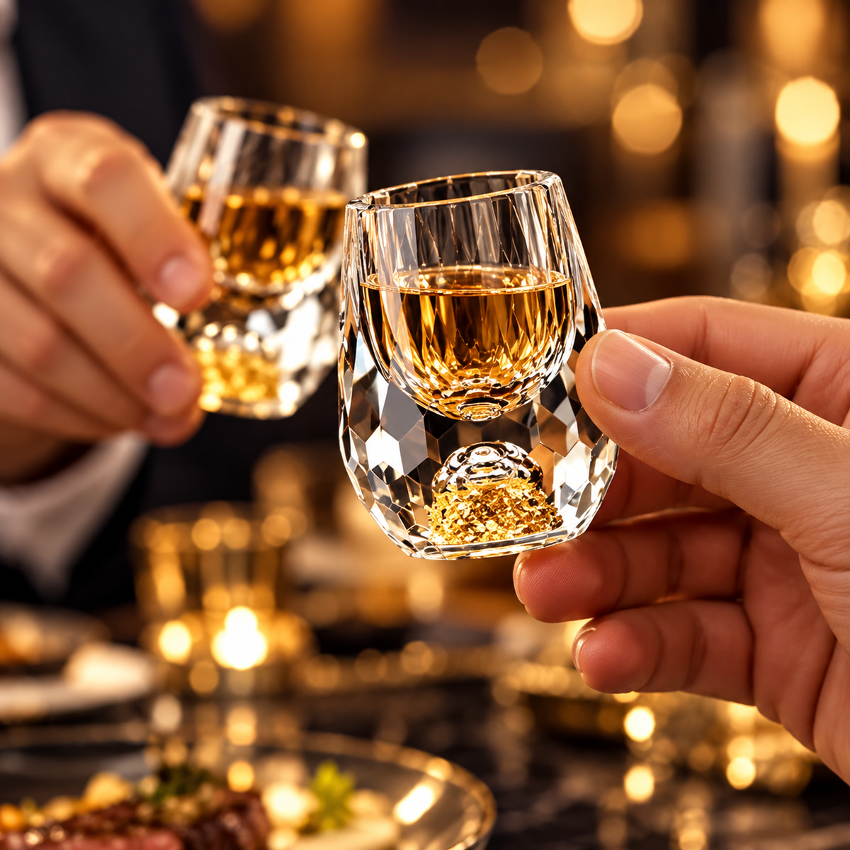 Handgeschliffenes Schnapsglas Mit Pailletten Schnapsglas Für