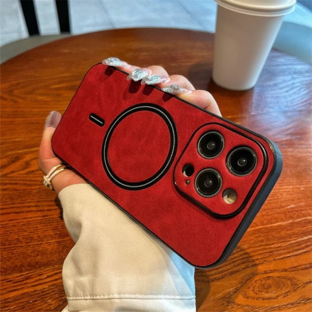 Handyhülle Leder Magnetisch Ring Halter Robust Schutzcase11