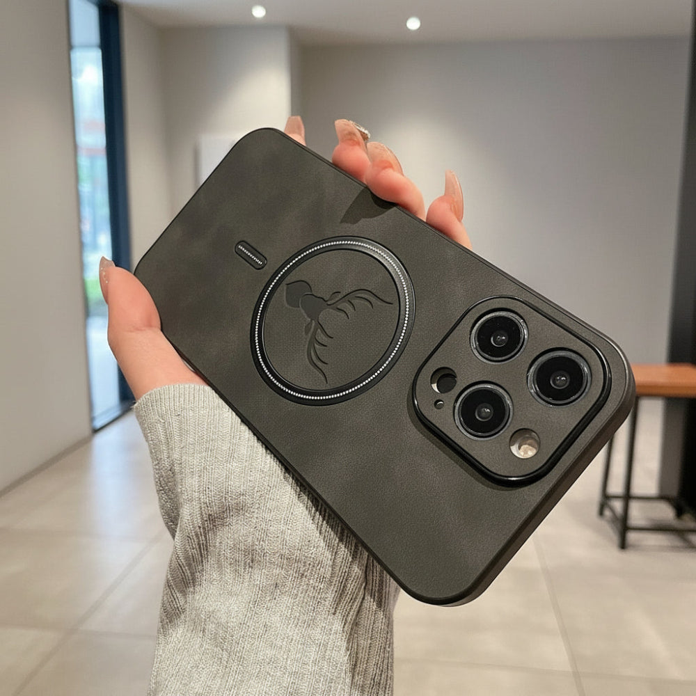 Handyhülle Leder Magnetisch Ring Halter Robust Schutzcase3