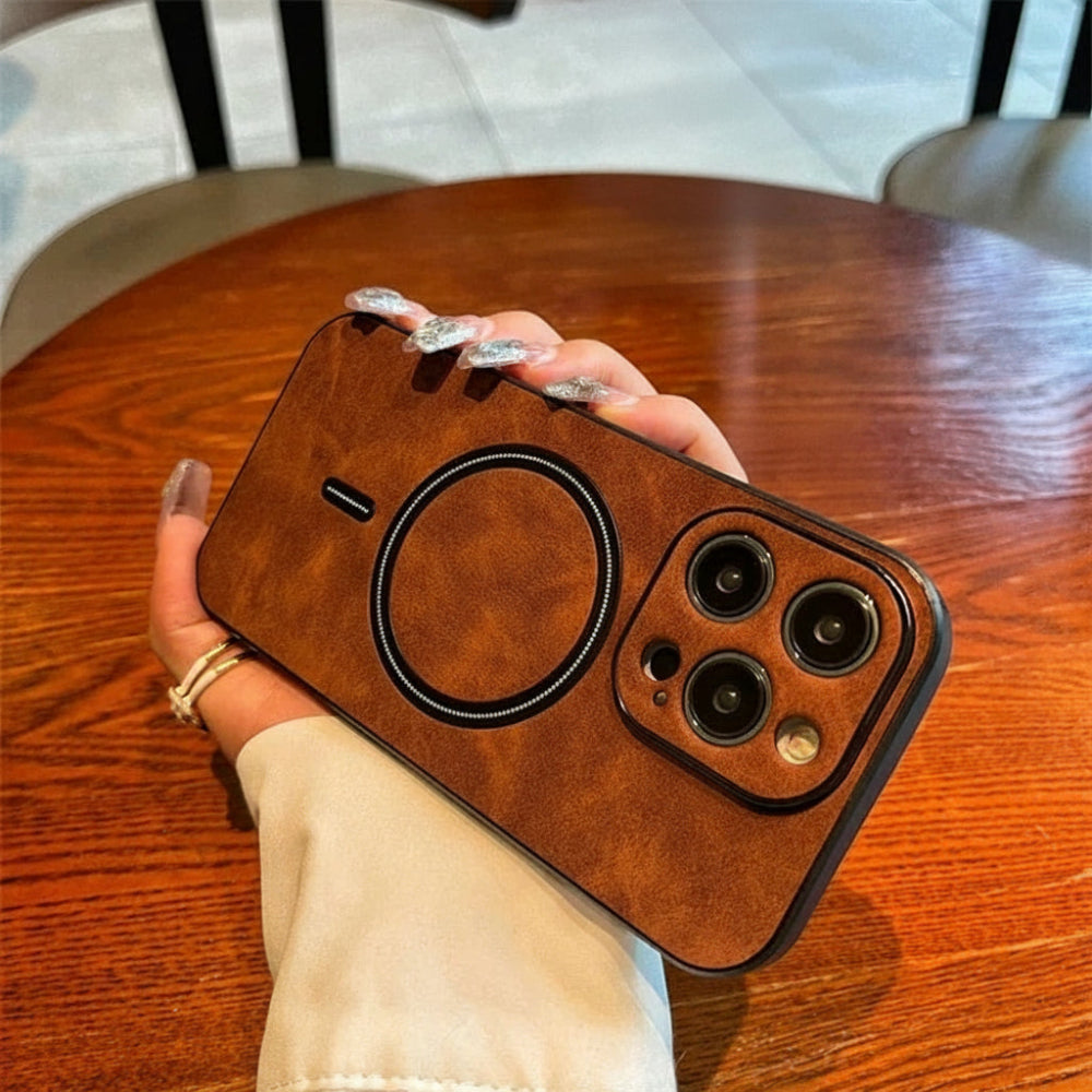 Handyhülle Leder Magnetisch Ring Halter Robust Schutzcase8