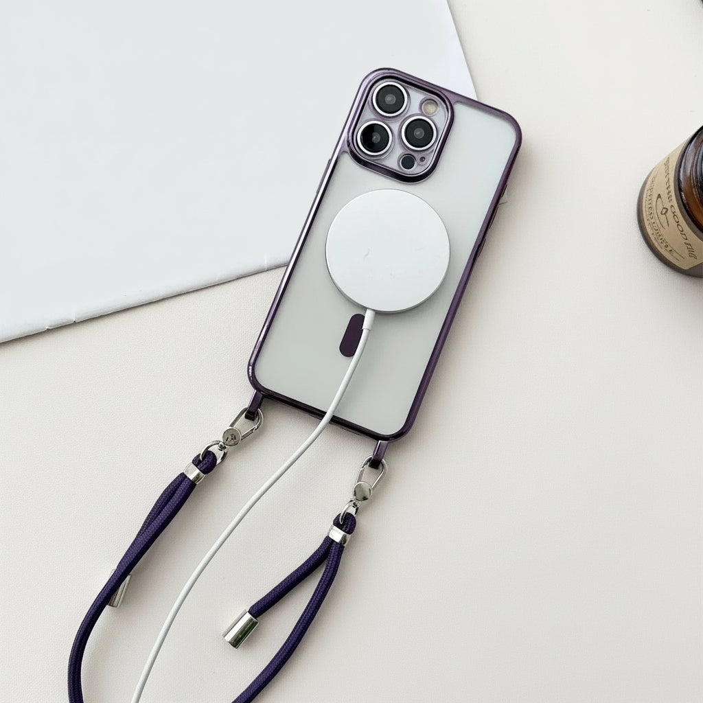 Handyhülle Umhängeband Transparent Stoßfest Crossbody Case4