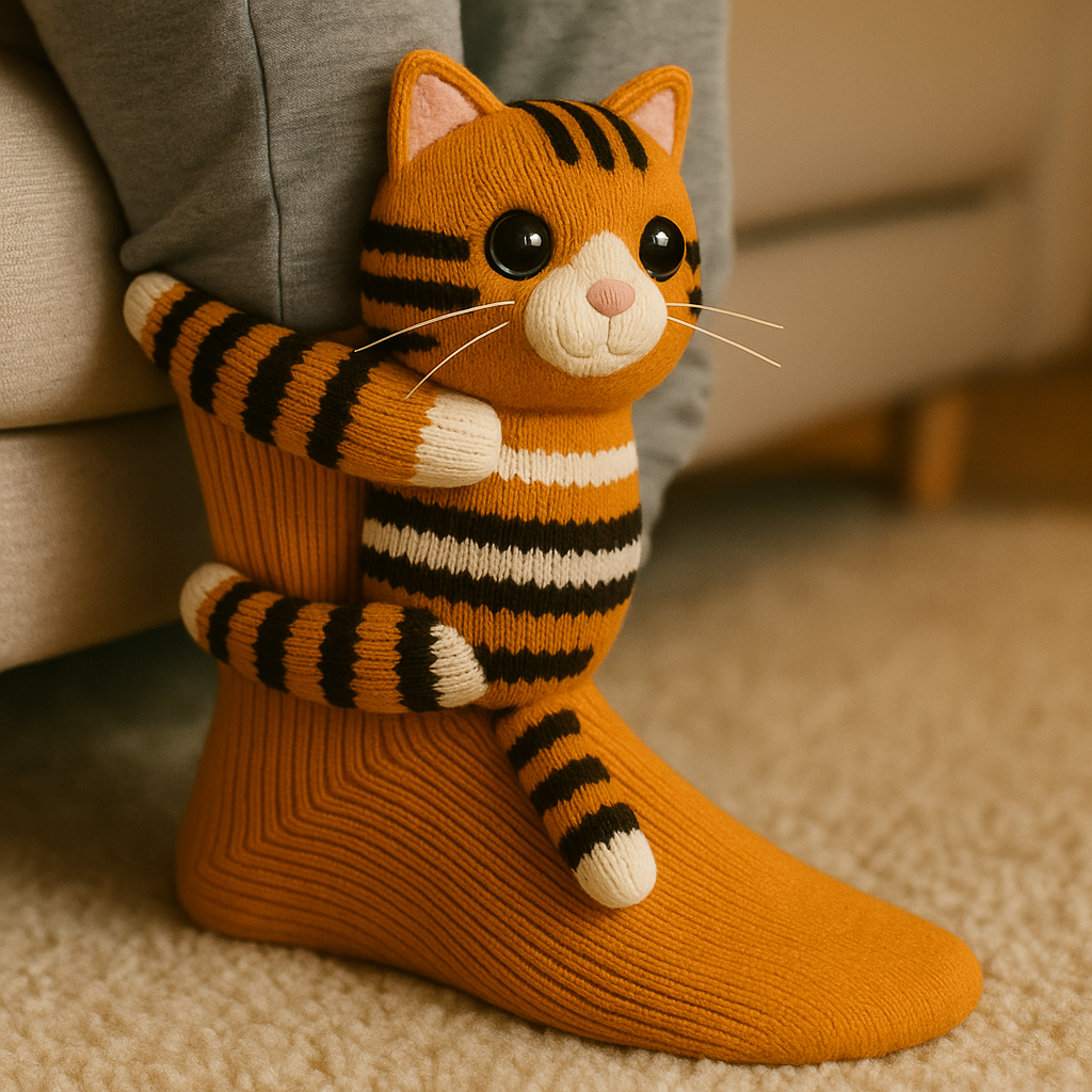 Haussocken Warm Anti-Rutsch Tiermotiv Plüsch Mikrofaser Socken