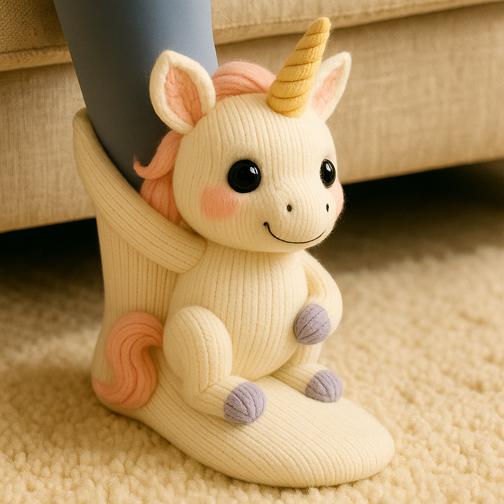 Haussocken Warm Anti-Rutsch Tiermotiv Plüsch Mikrofaser Socken