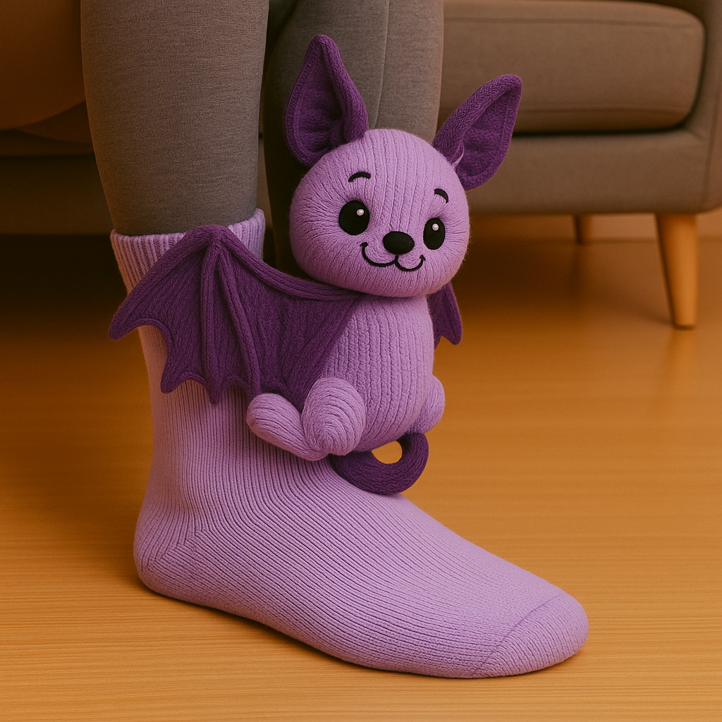 Haussocken Warm Anti-Rutsch Tiermotiv Plüsch Mikrofaser Socken