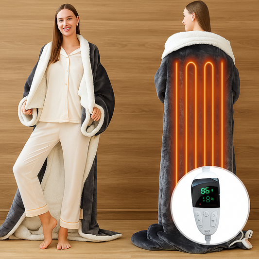 Heizdecke Elektrisch Tragbar Fleece Sherpa Kuscheldecke Warm