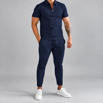 Herren Ensemble Chemise Und Hose Mit Elastischem Bund