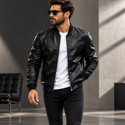 Herren Glänzende Bomberjacke Slim Fit Jacke | Freizeitkleidung